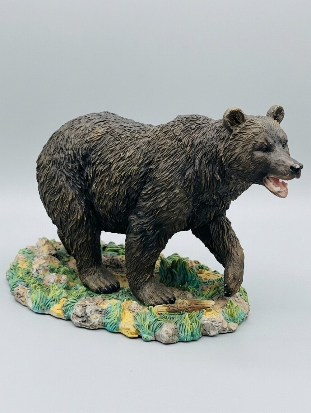 Home Interiors Brown Bear Resin Sculpture Home Art Figurine 6"x9"